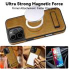 For iPhone 16 Pro Max Multi-function Holder MagSafe PU Phone Case(Brown) - 3