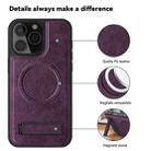 For iPhone 16 Pro Multi-function Holder MagSafe PU Phone Case(Purple) - 2