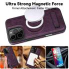 For iPhone 16 Pro Multi-function Holder MagSafe PU Phone Case(Purple) - 3