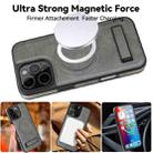 For iPhone 16 Pro Multi-function Holder MagSafe PU Phone Case(Grey) - 3