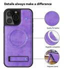 For iPhone 16 Pro Multi-function Holder MagSafe PU Phone Case(Purple Taro) - 2