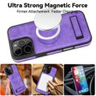 For iPhone 16 Pro Multi-function Holder MagSafe PU Phone Case(Purple Taro) - 3