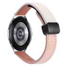 For Samsung Galaxy Watch FE 40mm Slim Magnetic Buckle 20mm Microfiber Leather Watch Band(Pink+Apricot) - 1