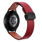 For Samsung Galaxy Watch 5 Pro 45mm Slim Magnetic Buckle 20mm Microfiber Leather Watch Band(Wine Red) - 1