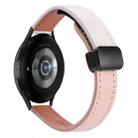 For Samsung Galaxy Watch 5 Pro 45mm Slim Magnetic Buckle 20mm Microfiber Leather Watch Band(Pink+Apricot) - 1