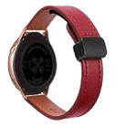 For Samsung Galaxy Watch Active Slim Magnetic Buckle 20mm Microfiber Leather Watch Band(Wine Red) - 1