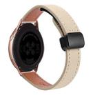 For Samsung Galaxy Watch Active Slim Magnetic Buckle 20mm Microfiber Leather Watch Band(Cream Apricot) - 1