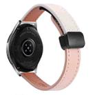 For Samsung Galaxy Watch 42mm Slim Magnetic Buckle 20mm Microfiber Leather Watch Band(Pink+Apricot) - 1