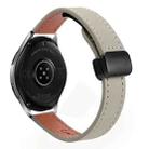 For Samsung Galaxy Watch 42mm Slim Magnetic Buckle 20mm Microfiber Leather Watch Band(Calf Elephant Gray) - 1