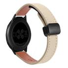 For Samsung Gear S2 Classic Slim Magnetic Buckle 20mm Microfiber Leather Watch Band(Cream Apricot) - 1