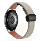 For Samsung Galaxy Watch 7 40 / 44mm Slim Magnetic Buckle 20mm Microfiber Leather Watch Band(Calf Elephant Gray) - 1