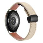 For Samsung Galaxy Watch 7 40 / 44mm Slim Magnetic Buckle 20mm Microfiber Leather Watch Band(Cream Apricot) - 1