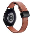 For Samsung Galaxy Watch 6 Classic 43 / 47mm Slim Magnetic Buckle 20mm Microfiber Leather Watch Band(Mocha Brown) - 1