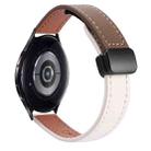 For Samsung Galaxy Watch 6 Classic 43 / 47mm Slim Magnetic Buckle 20mm Microfiber Leather Watch Band(Apricot+Caramel Macchiato) - 1