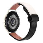 For Samsung Galaxy Watch 6 40 / 44mm Slim Magnetic Buckle 20mm Microfiber Leather Watch Band(Black+Apricot) - 1