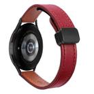 For Samsung Galaxy Watch 5 40 / 44mm Slim Magnetic Buckle 20mm Microfiber Leather Watch Band(Wine Red) - 1