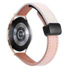 For Samsung Galaxy Watch 4  40 / 44mm Slim Magnetic Buckle 20mm Microfiber Leather Watch Band(Pink+Apricot) - 1