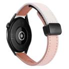 For Huawei Watch GT 3 42mm Slim Magnetic Buckle 20mm Microfiber Leather Watch Band(Pink+Apricot) - 1