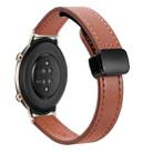 For Huawei Watch GT 2 42mm Slim Magnetic Buckle 20mm Microfiber Leather Watch Band(Mocha Brown) - 1