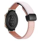 For Huawei Watch GT 2 42mm Slim Magnetic Buckle 20mm Microfiber Leather Watch Band(Pink+Apricot) - 1