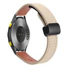 For Huawei Watch 2 Slim Magnetic Buckle 20mm Microfiber Leather Watch Band(Cream Apricot) - 1