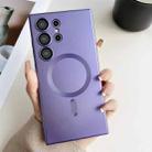 For Samsung Galaxy S22 Ultra 5G Metallic Paint Magsafe Liquid TPU Phone Case(Purple) - 1