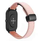 For Amazfit Bip 3 Slim Magnetic Buckle 20mm Microfiber Leather Watch Band(Sakura Pink) - 1