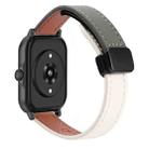 For Amazfit GTS 3 Slim Magnetic Buckle 20mm Microfiber Leather Watch Band(Apricot+Avocado Green) - 1