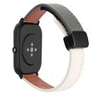 For Amazfit GTS 2 Mini Slim Magnetic Buckle 20mm Microfiber Leather Watch Band(Apricot+Avocado Green) - 1