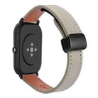 For Amazfit Pop Slim Magnetic Buckle 20mm Microfiber Leather Watch Band(Calf Elephant Gray) - 1
