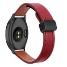 For Garmin Forerunner 165 Slim Magnetic Buckle 20mm Microfiber Leather Watch Band(Wine Red) - 1