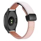 For Garmin Forerunner 165 Slim Magnetic Buckle 20mm Microfiber Leather Watch Band(Pink+Apricot) - 1