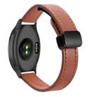 For Garmin Forerunner 165 Music Slim Magnetic Buckle 20mm Microfiber Leather Watch Band(Mocha Brown) - 1