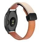 For Garmin Vivoactive 5 Slim Magnetic Buckle 20mm Microfiber Leather Watch Band(Aimaorange+Cream Apricot) - 1