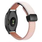 For Garmin Vivoactive 5 Slim Magnetic Buckle 20mm Microfiber Leather Watch Band(Pink+Apricot) - 1