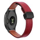 For Garmin Active 5 Slim Magnetic Buckle 20mm Microfiber Leather Watch Band(Wine Red) - 1