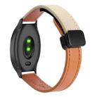 For Garmin Move Trend Slim Magnetic Buckle 20mm Microfiber Leather Watch Band(Aimaorange+Cream Apricot) - 1