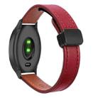 For Garmin Move Trend Slim Magnetic Buckle 20mm Microfiber Leather Watch Band(Wine Red) - 1