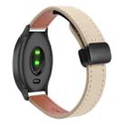 For Garmin Move Trend Slim Magnetic Buckle 20mm Microfiber Leather Watch Band(Cream Apricot) - 1
