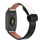 For Garmin Venu SQ2 Slim Magnetic Buckle 20mm Microfiber Leather Watch Band(Black+Apricot) - 1