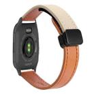 For Garmin Venu SQ Slim Magnetic Buckle 20mm Microfiber Leather Watch Band(Aimaorange+Cream Apricot) - 1