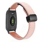 For Garmin Venu SQ Slim Magnetic Buckle 20mm Microfiber Leather Watch Band(Sakura Pink) - 1