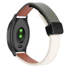 For Garmin Move Style Slim Magnetic Buckle 20mm Microfiber Leather Watch Band(Apricot+Avocado Green) - 1