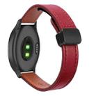 For Garmin Move Luxe Slim Magnetic Buckle 20mm Microfiber Leather Watch Band(Wine Red) - 1