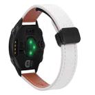 For Garmin Forerunner 645 Music Slim Magnetic Buckle 20mm Microfiber Leather Watch Band(Apricot) - 1