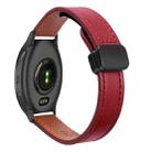 For Garmin Venu 2 Plus Slim Magnetic Buckle 20mm Microfiber Leather Watch Band(Wine Red) - 1