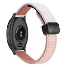 For Garmin Venu 2 Plus Slim Magnetic Buckle 20mm Microfiber Leather Watch Band(Pink+Apricot) - 1