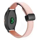 For Garmin Vivoactive 3 Music Slim Magnetic Buckle 20mm Microfiber Leather Watch Band(Sakura Pink) - 1