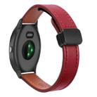 For Garmin Vivoactive 3 Slim Magnetic Buckle 20mm Microfiber Leather Watch Band(Wine Red) - 1