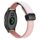 For Garmin Vivoactive 3 Slim Magnetic Buckle 20mm Microfiber Leather Watch Band(Pink+Apricot) - 1